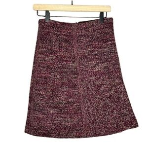 Women's 40 (10) Prada Burgundy & Tan Thick Knitted Pencil Skirt Stretch